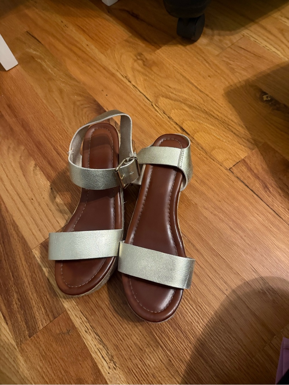 Champagne colored platform sandals
